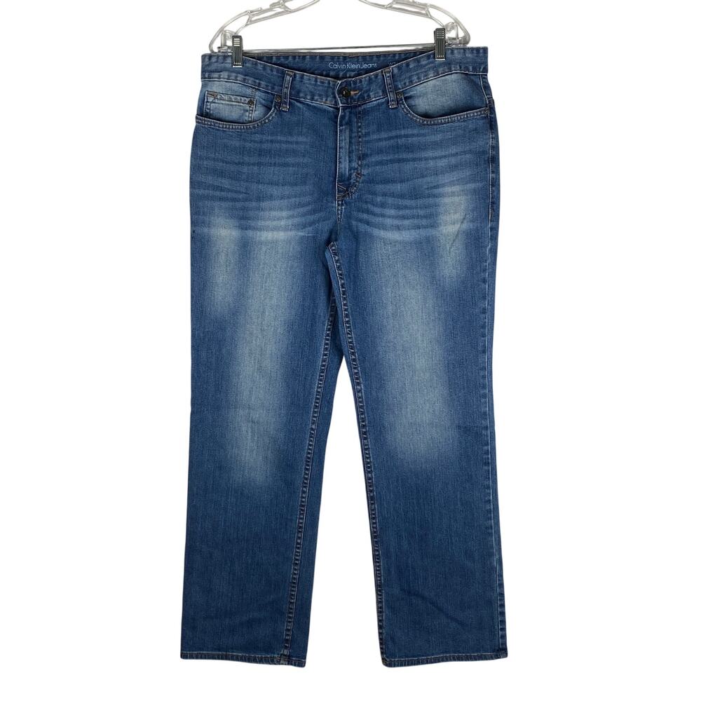 Calvin Klein Jeans Straight Leg Men 34x30 Blue Casual Minimalist Classic Capsule
